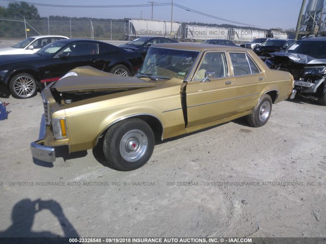 7E81L128556 - 1977 FORD GRANADA GOLD photo 2