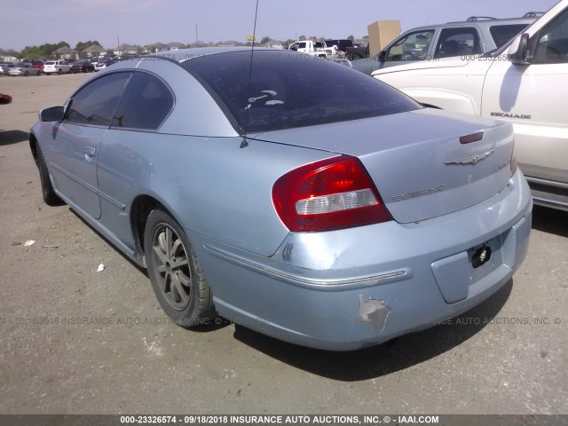 4C3AG52H34E119303 - 2004 CHRYSLER SEBRING LIMITED BLUE photo 3