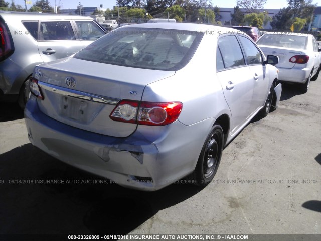 2T1BU4EEXCC777434 - 2012 TOYOTA COROLLA S/LE SILVER photo 4