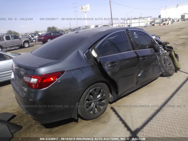 4S3BNAC6XF3017444 - 2015 SUBARU LEGACY 2.5I PREMIUM GRAY photo 4