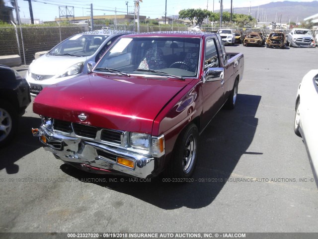 1N6SD16S6SC442839 - 1995 NISSAN TRUCK KING CAB XE RED photo 2