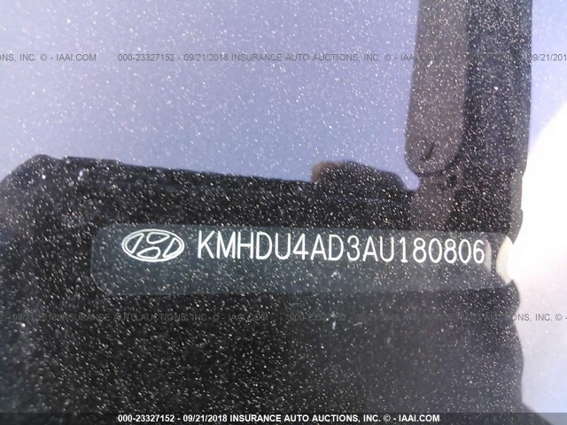 KMHDU4AD3AU180806 - 2010 HYUNDAI ELANTRA BLUE/GLS/SE GRAY photo 9
