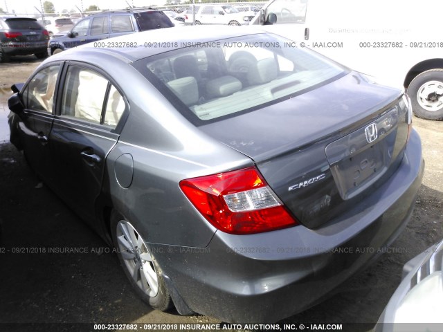 19XFB2F94CE028319 - 2012 HONDA CIVIC EXL GRAY photo 3