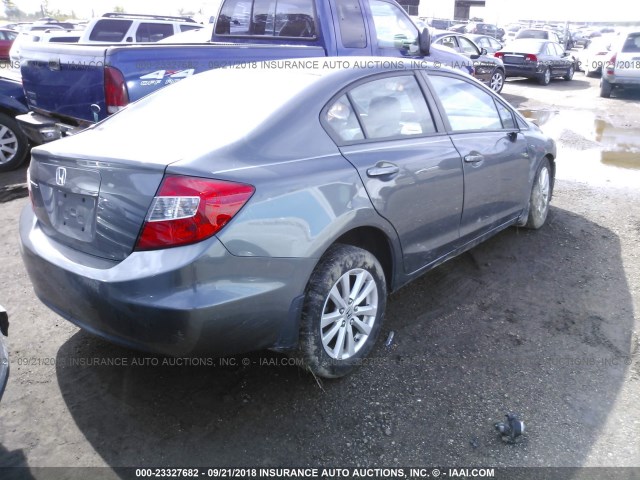 19XFB2F94CE028319 - 2012 HONDA CIVIC EXL GRAY photo 4