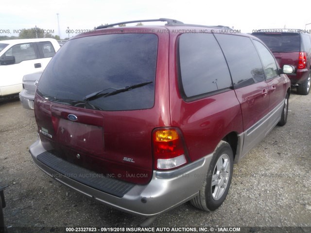 2FMZA53423BA33225 - 2003 FORD WINDSTAR SEL RED photo 4