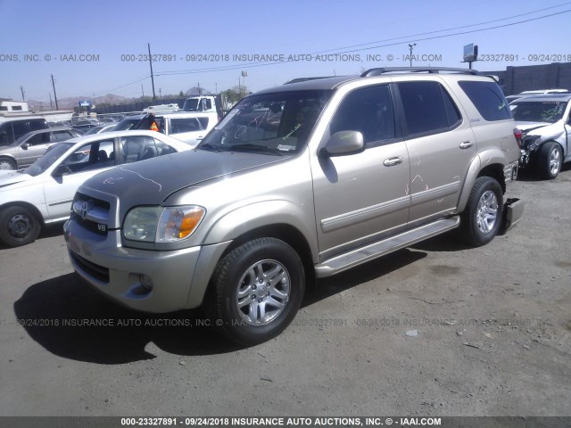 5TDZT38A75S263328 - 2005 TOYOTA SEQUOIA LIMITED GOLD photo 2