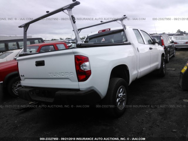 5TFUM5F11HX069723 - 2017 TOYOTA TUNDRA DOUBLE CAB SR/SR5 WHITE photo 4