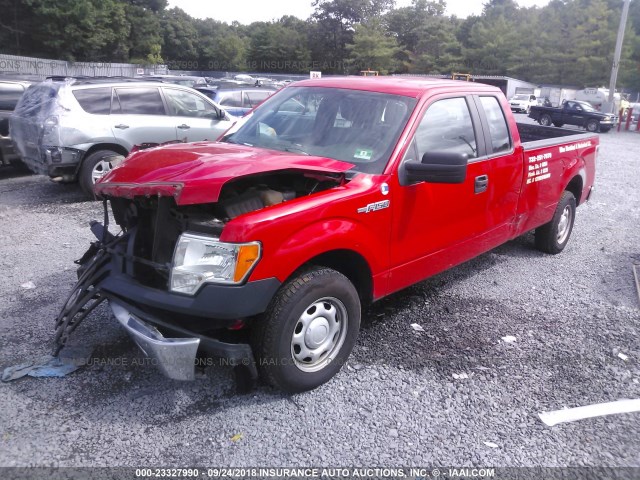 1FTFX1CF7CKD81320 - 2012 FORD F150 SUPER CAB RED photo 2