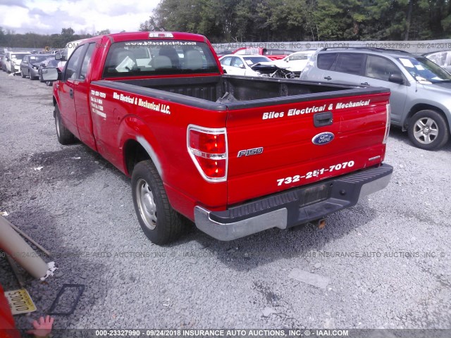 1FTFX1CF7CKD81320 - 2012 FORD F150 SUPER CAB RED photo 3