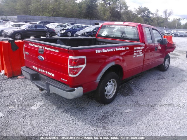 1FTFX1CF7CKD81320 - 2012 FORD F150 SUPER CAB RED photo 4
