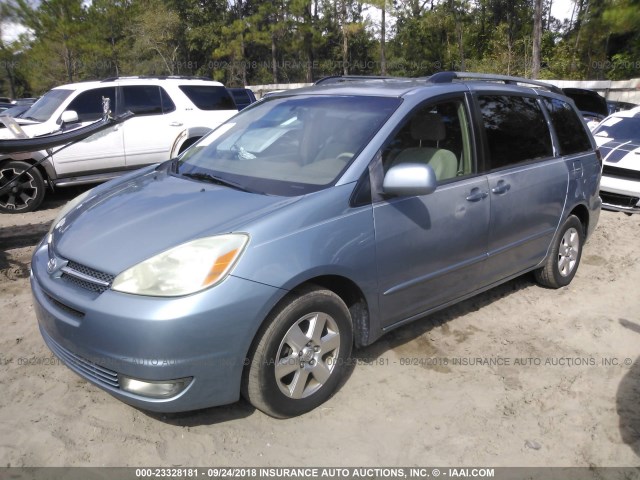 5TDZA22C15S317152 - 2005 TOYOTA SIENNA XLE/XLE LIMITED Light Blue photo 2