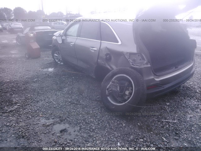 5XYPG4A38GG022729 - 2016 KIA SORENTO LX/L GRAY photo 3