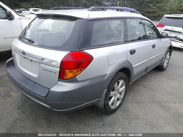 4S4BP61C366346643 - 2006 SUBARU LEGACY OUTBACK 2.5I SILVER photo 4