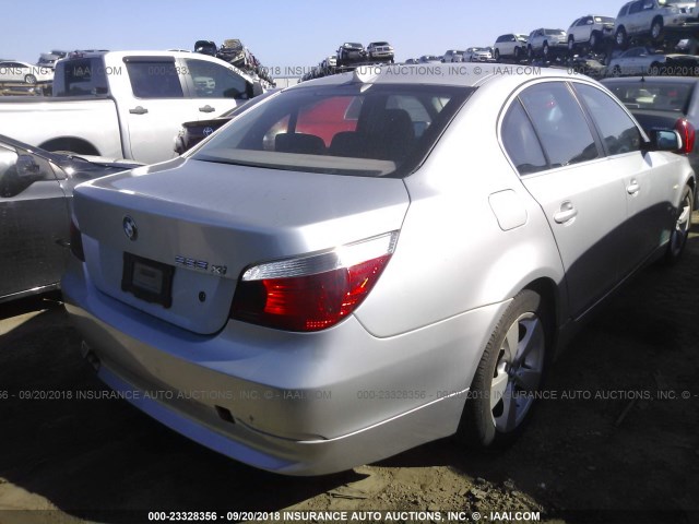 WBANF33506CB86496 - 2006 BMW 525 XI SILVER photo 4