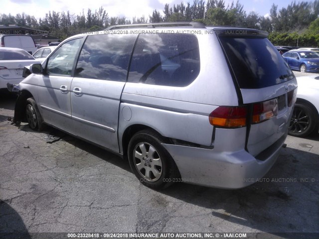 5FNRL18962B032771 - 2002 HONDA ODYSSEY EXL SILVER photo 3