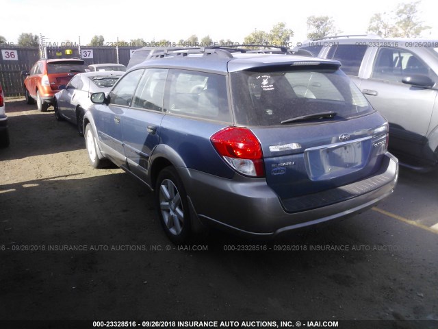 4S4BP61C787328806 - 2008 SUBARU OUTBACK 2.5I BLUE photo 3