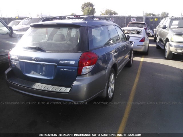 4S4BP61C787328806 - 2008 SUBARU OUTBACK 2.5I BLUE photo 4