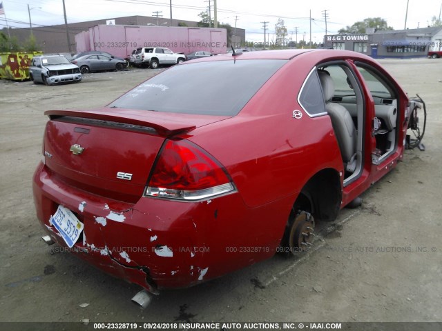 2G1WD57C691171146 - 2009 CHEVROLET IMPALA SS RED photo 4