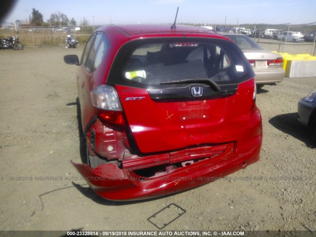 JHMGE8H32CC006669 - 2012 HONDA FIT RED photo 6