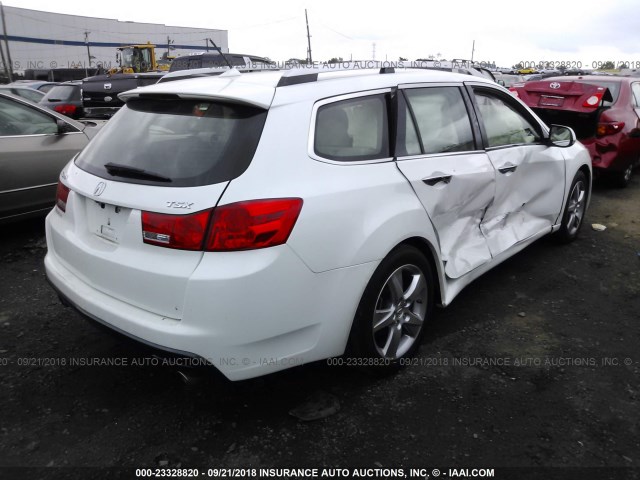 JH4CW2H66DC000460 - 2013 ACURA TSX TECH WHITE photo 4