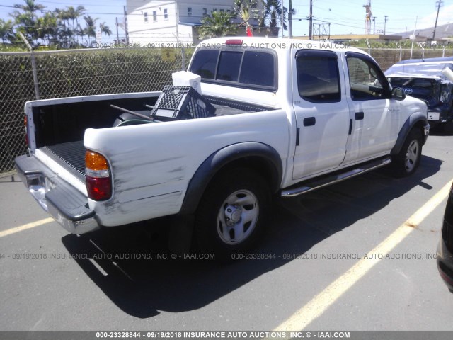 5TEGM92N44Z401783 - 2004 TOYOTA TACOMA DOUBLE CAB PRERUNNER WHITE photo 4