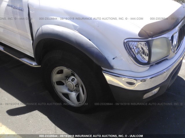 5TEGM92N44Z401783 - 2004 TOYOTA TACOMA DOUBLE CAB PRERUNNER WHITE photo 6