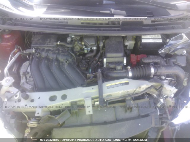 3N1CE2CP8GL373256 - 2016 NISSAN VERSA NOTE S/S PLUS/SV/SL/SR RED photo 10
