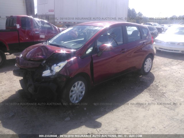 3N1CE2CP8GL373256 - 2016 NISSAN VERSA NOTE S/S PLUS/SV/SL/SR RED photo 2