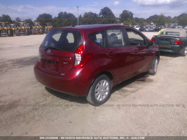 3N1CE2CP8GL373256 - 2016 NISSAN VERSA NOTE S/S PLUS/SV/SL/SR RED photo 4