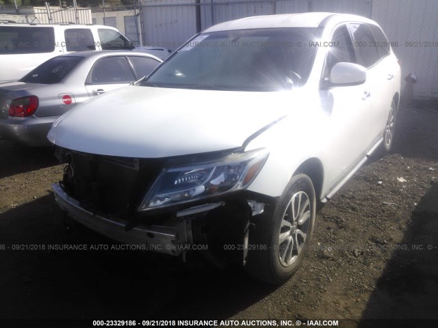 5N1AR2MN6FC627932 - 2015 NISSAN PATHFINDER S/SV/SL/PLATINUM WHITE photo 2