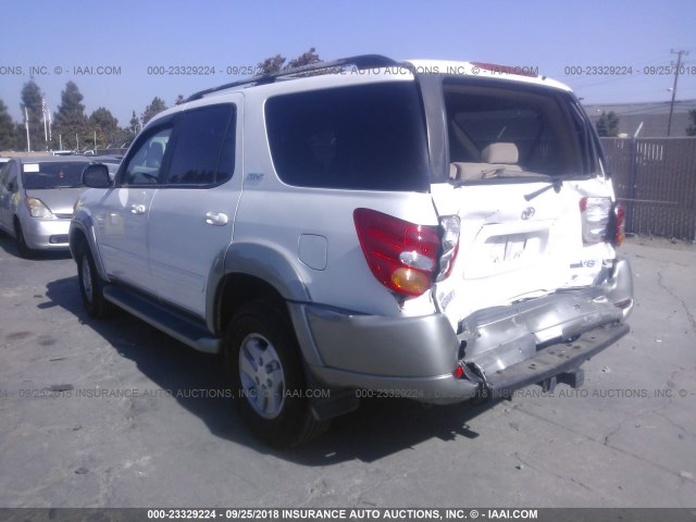 5TDZT34A23S163785 - 2003 TOYOTA SEQUOIA SR5 WHITE photo 3