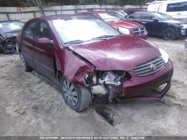 1NXBR38E83Z143030 - 2003 TOYOTA COROLLA CE/LE/S BURGUNDY photo 1