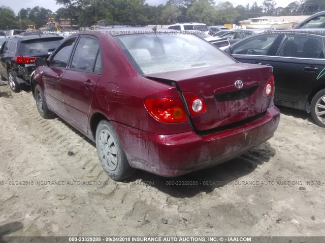 1NXBR38E83Z143030 - 2003 TOYOTA COROLLA CE/LE/S BURGUNDY photo 3