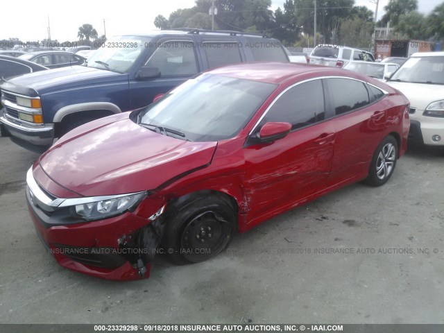 2HGFC2F59HH520576 - 2017 HONDA CIVIC LX RED photo 2