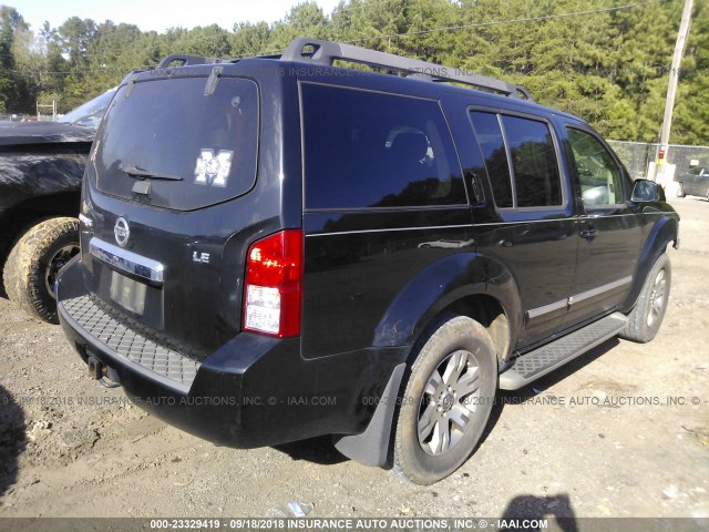 5N1AR18U18C643437 - 2008 NISSAN PATHFINDER S/LE/SE BLACK photo 4