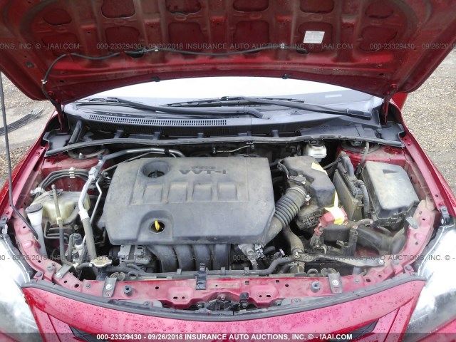 5YFBU4EE8CP052382 - 2012 TOYOTA COROLLA S/LE RED photo 10