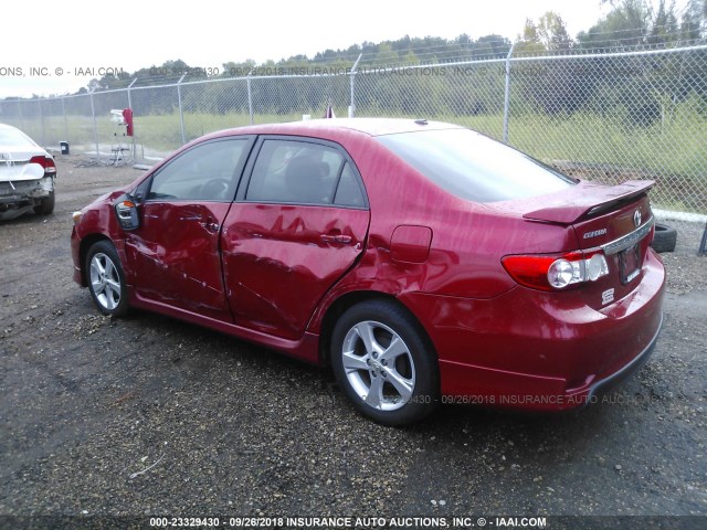 5YFBU4EE8CP052382 - 2012 TOYOTA COROLLA S/LE RED photo 3