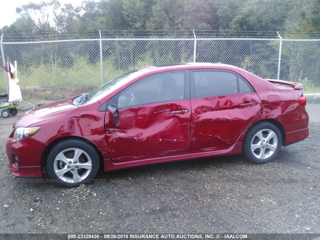 5YFBU4EE8CP052382 - 2012 TOYOTA COROLLA S/LE RED photo 6