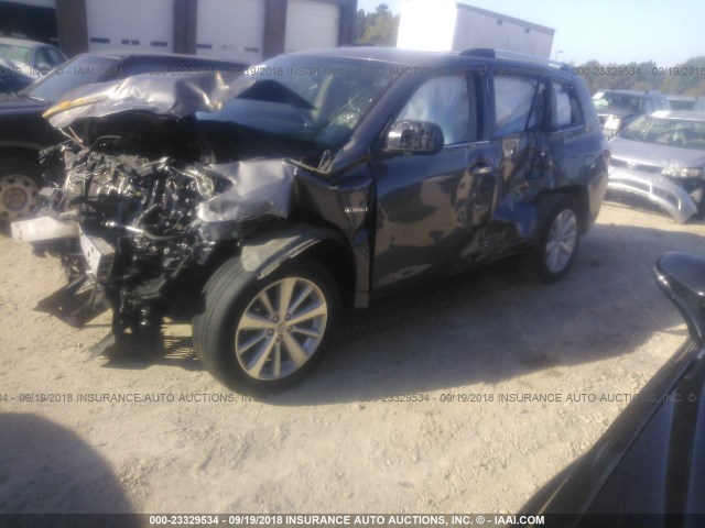 JTEDC3EH7D2013598 - 2013 TOYOTA HIGHLANDER HYBRID LIMITED GRAY photo 2