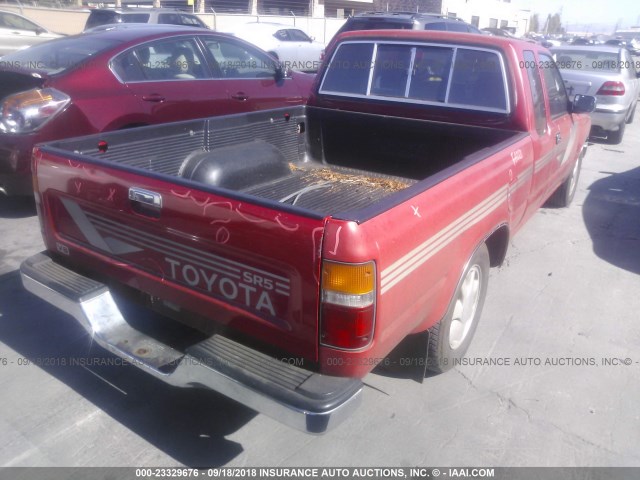 JT4VN93G8L5007516 - 1990 TOYOTA PICKUP 1/2 TON EXTRA LONG WHEELBASE SR5 RED photo 4