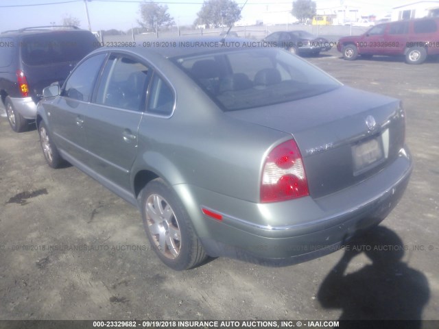WVWRH63B23P452267 - 2003 VOLKSWAGEN PASSAT GLX GREEN photo 3