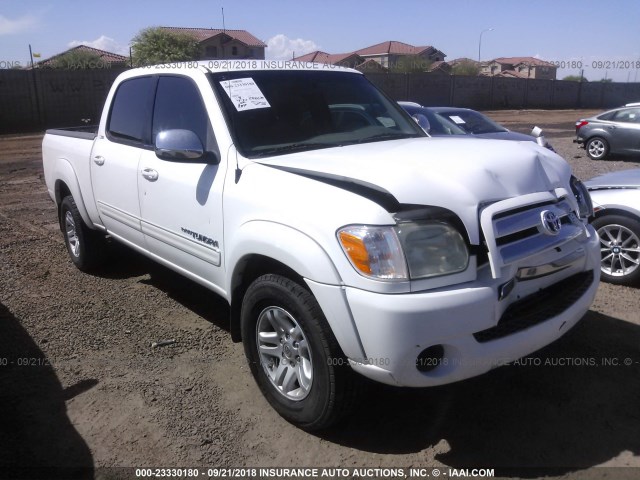 5TBET34155S463346 - 2005 TOYOTA TUNDRA DOUBLE CAB SR5 WHITE photo 1