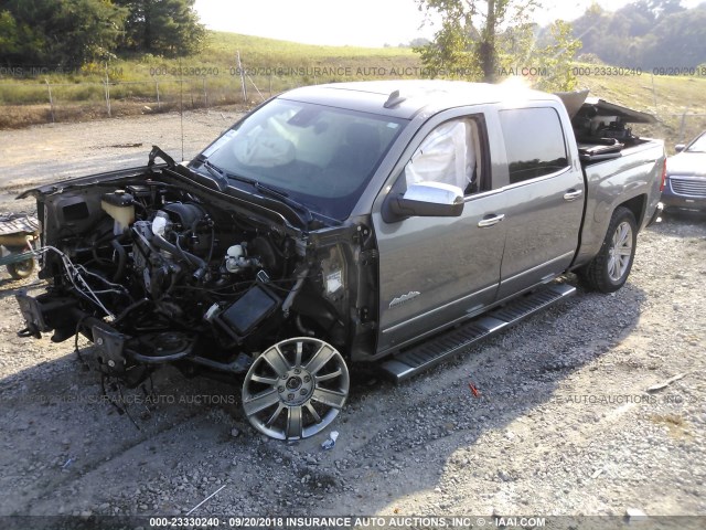 3GCUKTECXHG302421 - 2017 CHEVROLET SILVERADO K1500 HIGH COUNTRY GRAY photo 2