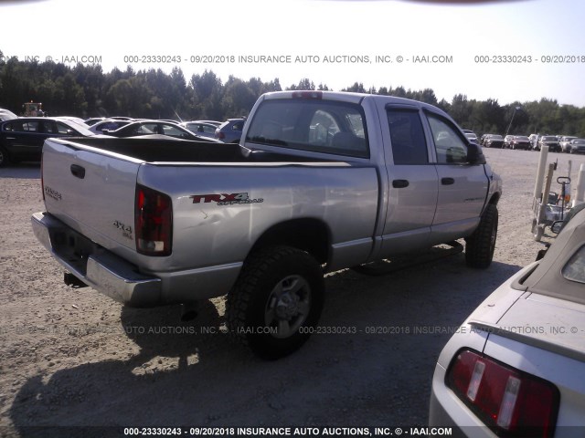 3D7KU28C34G189905 - 2004 DODGE RAM 2500 ST/SLT 银色 照片 4