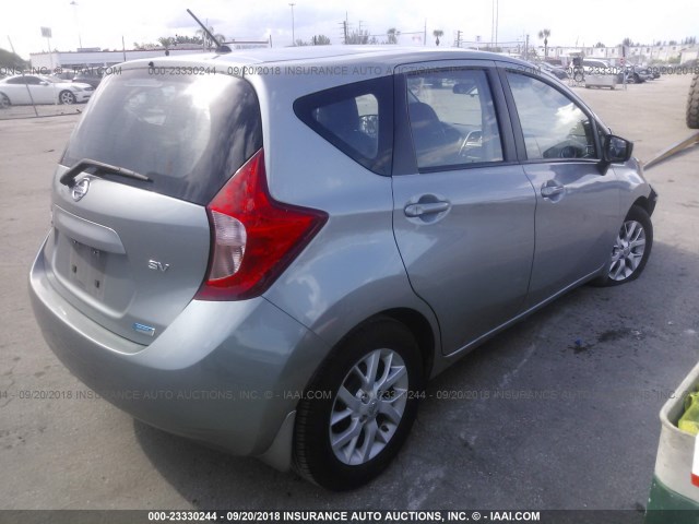 3N1CE2CP3FL438576 - 2015 NISSAN VERSA NOTE S/S PLUS/SV/SL/SR SILVER photo 4