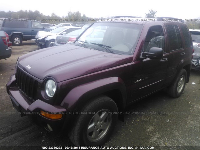 1J4GL58K52W319008 - 2002 JEEP LIBERTY LIMITED BURGUNDY photo 2