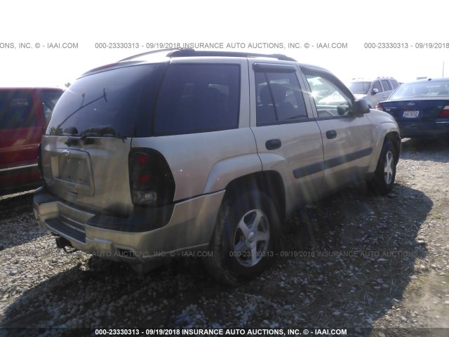 1GNDT13SX52224620 - 2005 CHEVROLET TRAILBLAZER LS/LT GOLD photo 4