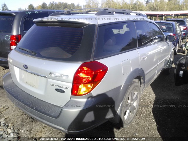 4S4BP86C764305531 - 2006 SUBARU LEGACY OUTBACK 3.0R LL BEAN SILVER photo 4