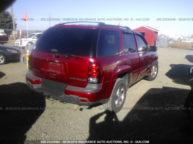 1GNDT13S232373391 - 2003 CHEVROLET TRAILBLAZER  RED photo 4