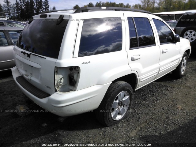 1J4GW58NX1C596898 - 2001 JEEP GRAND CHEROKEE LIMITED WHITE photo 4